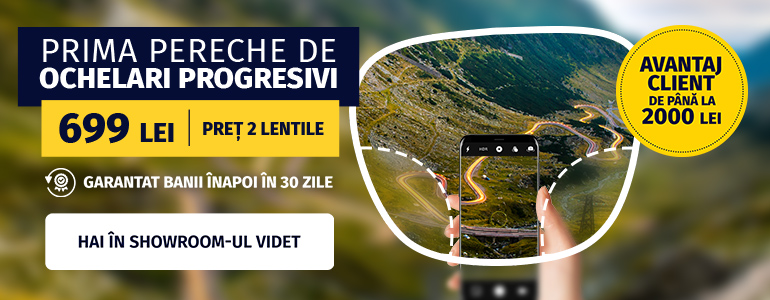 Prima pereche de ochelari progresivi la doar 699 lei!