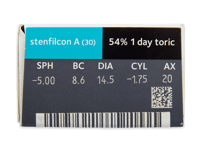 MyDay daily disposable toric (30 lentile) - Parametrii lentilei