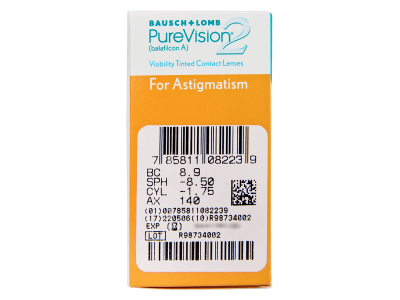 PureVision 2 for Astigmatism (6 lentile) - Parametrii lentilei