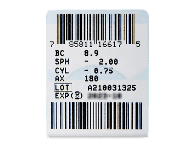 PureVision 2 for Astigmatism (3 lentile) - Parametrii lentilei