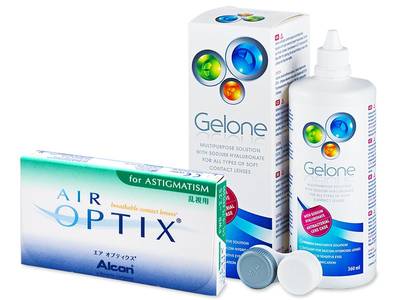 Air Optix for Astigmatism (6 lentile) + soluție Gelone 360 ml - Design-ul vechi