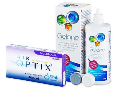 Air Optix Aqua Multifocal (6 lentile) + soluție Gelone 360 ml - Design-ul vechi