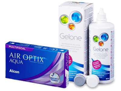 Air Optix Aqua Multifocal (6 lentile) + soluție Gelone 360 ml