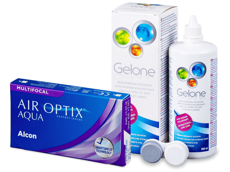 Pachet Air Optix Aqua Multifocal (6 lentile) + solutie gelone 360 ml