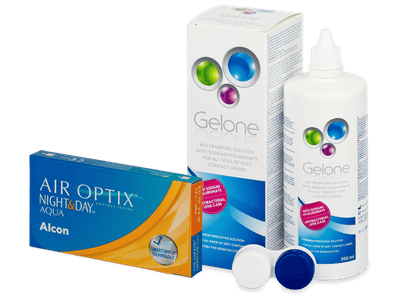 Air Optix Night and Day Aqua (6 lentile) + soluție Gelone 360 ml - Výhodný balíček
