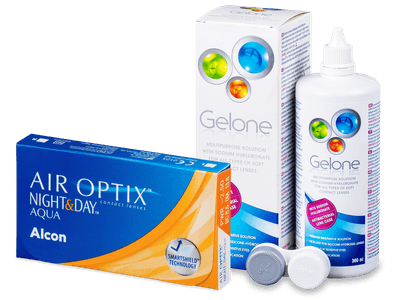 Air Optix Night and Day Aqua (6 lentile) + soluție Gelone 360 ml