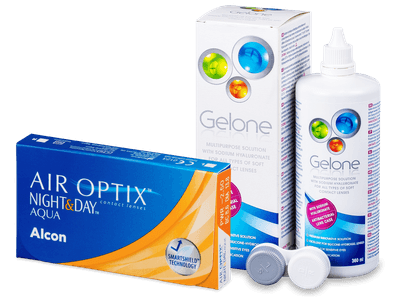 Air Optix Night and Day Aqua (6 lentile) + soluție Gelone 360 ml