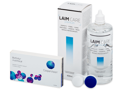 Biofinity Multifocal (3 lentile) + soluție Laim-Care 400 ml