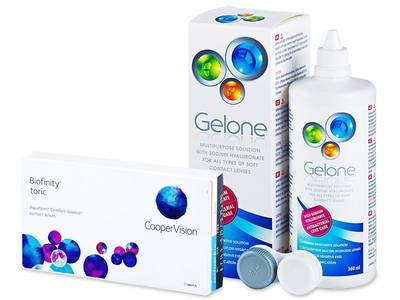 Biofinity Toric (3 lentile) + soluție Gelone 360 ml