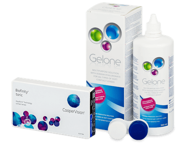 Biofinity Toric (3 lentile) + soluție Gelone 360 ml