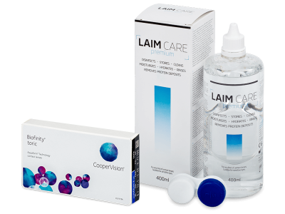 Biofinity Toric (3 lentile) + soluție Laim-Care 400 ml