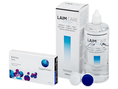 Biofinity Toric (3 lentile) + soluție Laim-Care 400 ml