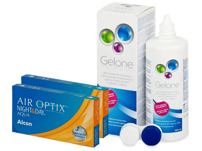 Air Optix Night and Day Aqua (2x 3 lentile) + soluție Gelone 360 ml