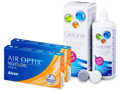 Air Optix Night and Day Aqua (2x 3 lentile) + soluție Gelone 360 ml