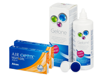 Air Optix Night and Day Aqua (2x 3 lentile) + soluție Gelone 360 ml