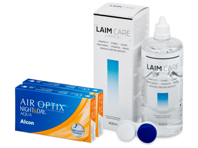Air Optix Night and Day Aqua (2x 3 lentile) + soluție Laim-Care 400 ml