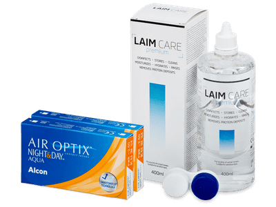 Air Optix Night and Day Aqua (2x 3 lentile) + soluție Laim-Care 400 ml