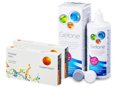 Proclear Toric XR (2x 3 lentile) + soluție Gelone 360 ml