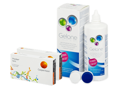 Proclear Toric XR (2x 3 lentile) + soluție Gelone 360 ml