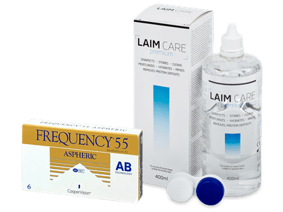 Frequency 55 Aspheric (6 lentile) + soluție Laim-Care 400 ml