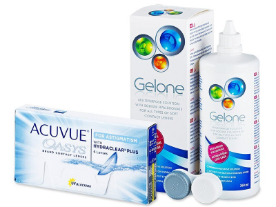 Acuvue Oasys for Astigmatism (6 lentile) + soluție Gelone 360 ml