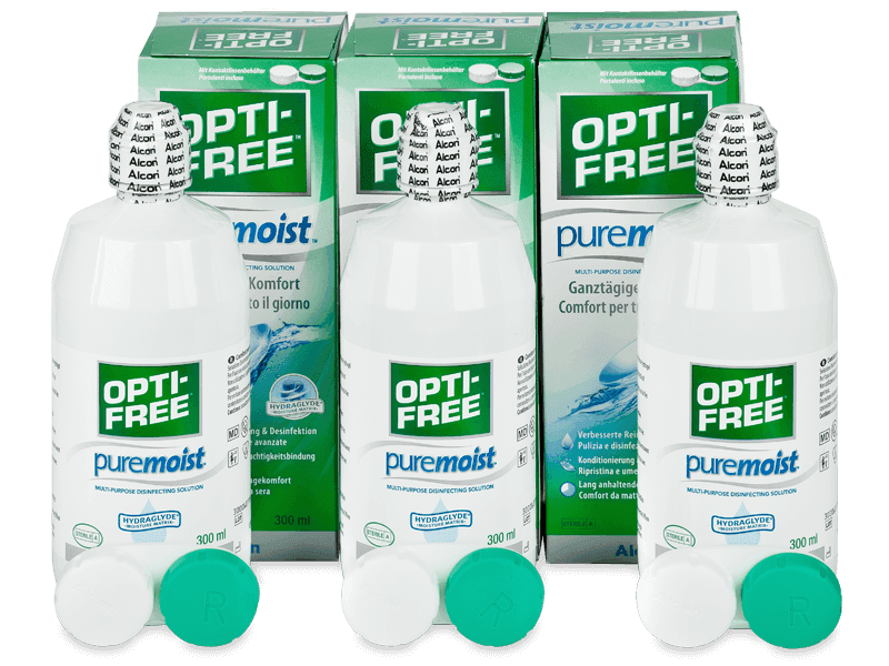 Soluție OPTI-FREE PureMoist 3x 300 ml - Pachete speciale cu 3 soluții