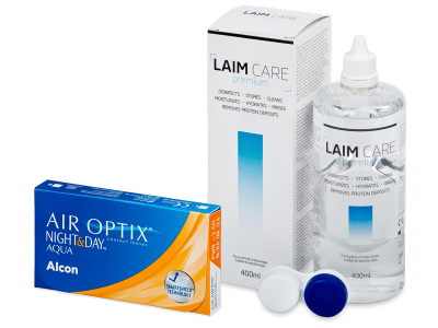 Air Optix Night and Day Aqua (6 lentile) + soluție Laim-Care 400 ml