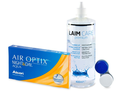 Air Optix Night and Day Aqua (6 lentile) + soluție Laim-Care 400 ml - Design-ul vechi