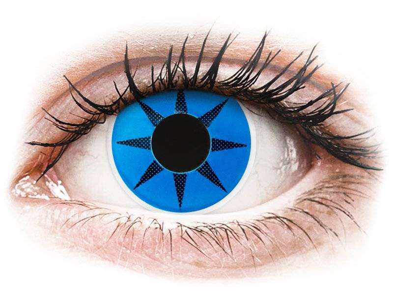Lentile de contact colorate ColourVUE Crazy Lens – Blue Star – fără dioptrie (2 lentile) blue imagine noua