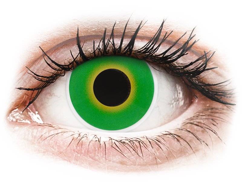 Lentile de contact colorate ColourVUE Crazy Lens – Hulk Green – fără dioptrie (2 lentile) colorate imagine noua