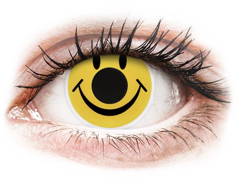 Lentile de contact colorate ColourVUE Crazy Lens – Smiley – fără dioptrie (2 lentile) colorate imagine noua
