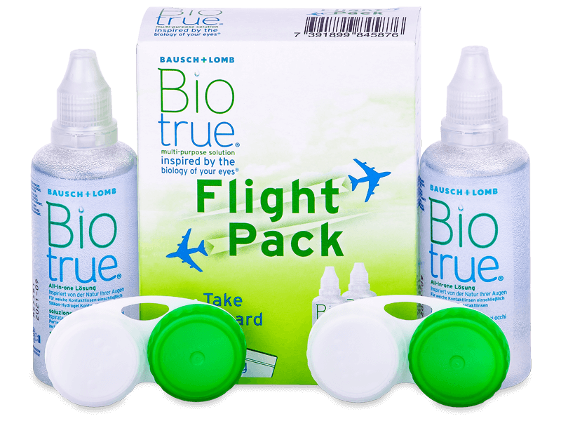 Solutii Soluție Biotrue 2 x 60 ml Flight Pack Accesorii lentile de contact