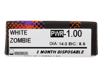 ColourVUE Crazy Lens - White Zombie - cu dioptrie (2 lentile) - Parametrii lentilei