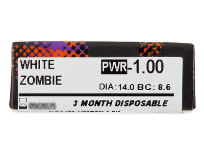 ColourVUE Crazy Lens - White Zombie - cu dioptrie (2 lentile) - Parametrii lentilei