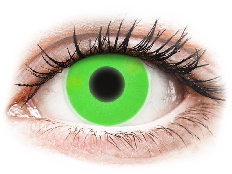 Lentile De Contact Colorate Colourvue Crazy Glow Green - Fara Dioptrie (2 lentile)