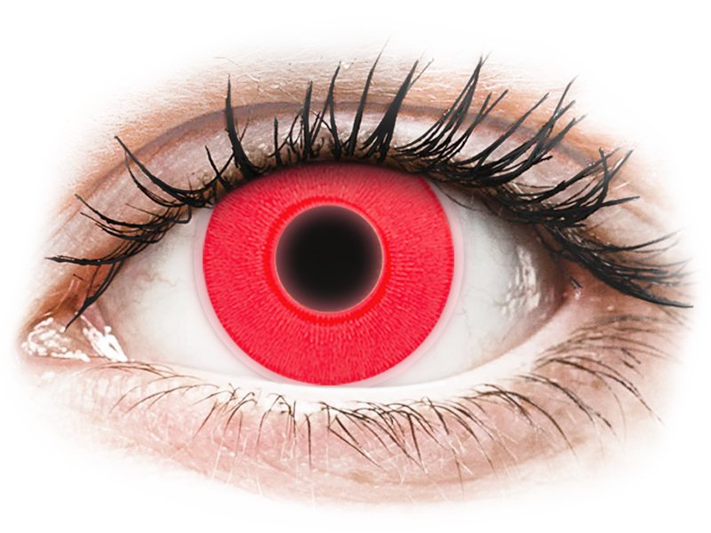 Lentile de contact colorate ColourVUE Crazy Glow Red – fără dioptrie (2 lentile)