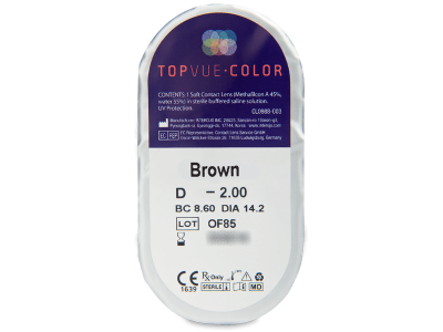 TopVue Color - Brown - cu dioptrie (2 lentile) - Vizualizare ambalaj