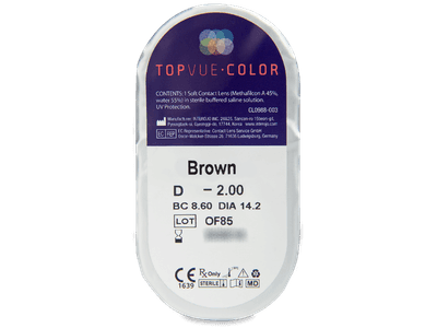 TopVue Color - Brown - cu dioptrie (2 lentile) - Vizualizare ambalaj