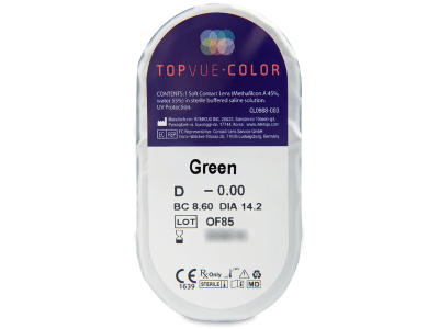 TopVue Color - Green - fără dioptrie (2 lentile) - Vizualizare ambalaj