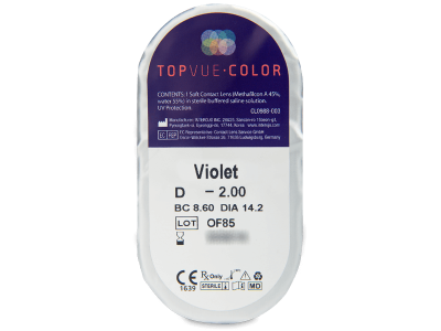 TopVue Color - Violet - fără dioptrie (2 lentile) - Vizualizare ambalaj
