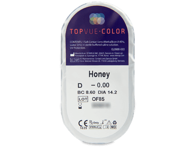 TopVue Color - Honey - fără dioptrie (2 lentile) - Vizualizare ambalaj