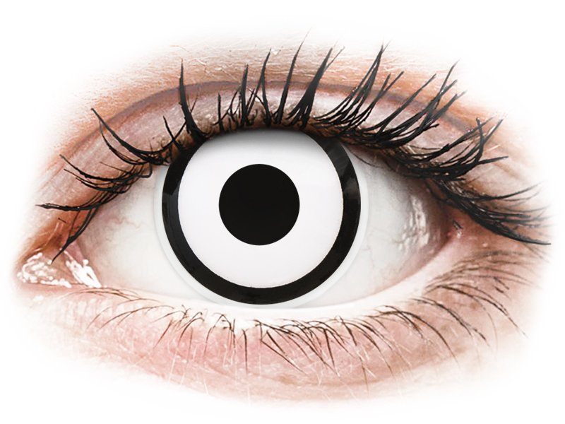 ColourVUE Crazy Lens - White Zombie - lentile zilnice fără dioptrie (2 lentile) - Lentile de contact colorate