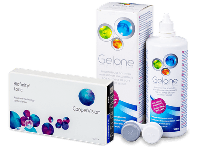 Biofinity Toric (6 lentile) + soluție Gelone 360 ml - Design-ul vechi