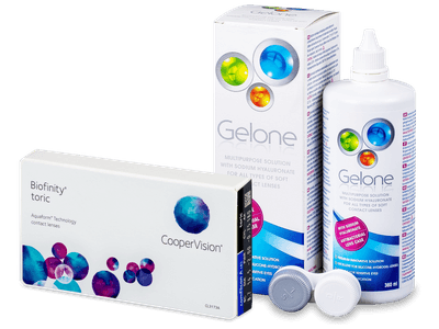 Biofinity Toric (6 lentile) + soluție Gelone 360 ml