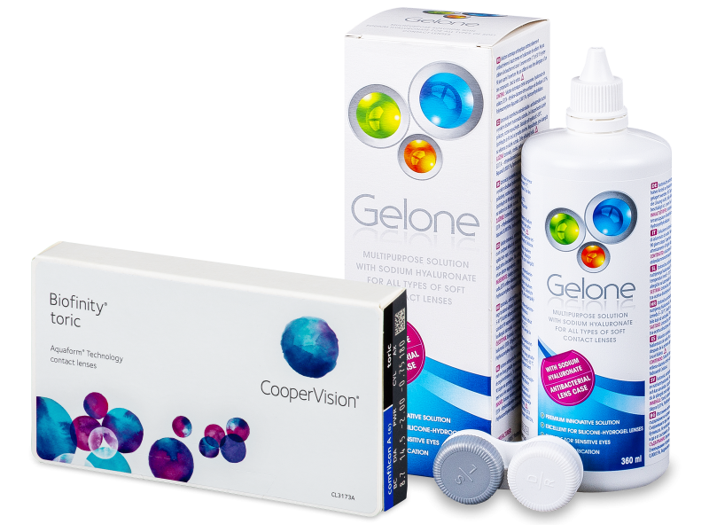 Pachet Biofinity Toric (6 lentile) + soluție Gelone 360 ml CooperVision 2023-09-24