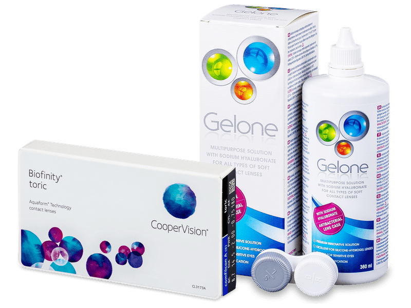 Pachet Biofinity Toric (6 lentile) + solutie gelone 360 ml