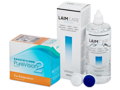 PureVision 2 for Astigmatism (6 lentile) + soluție Laim-Care 400 ml