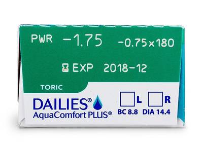 Dailies AquaComfort Plus Toric (30 lentile) - Parametrii lentilei