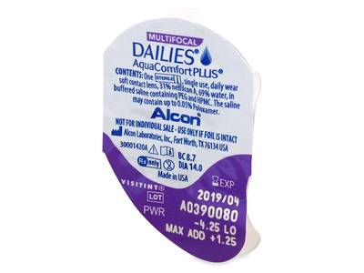 Dailies AquaComfort Plus Multifocal (30 lentile) - Vizualizare ambalaj