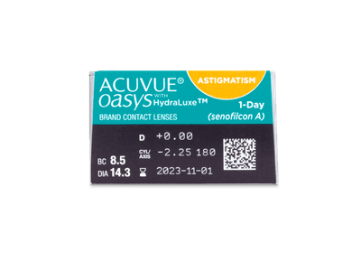 Acuvue Oasys 1-Day with HydraLuxe for Astigmatism (30 lentile) - Parametrii lentilei